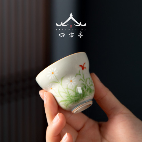 景德鎮釉下彩男女茶盃陶瓷家用單盃小號單盃茶具品茗盃酒盃