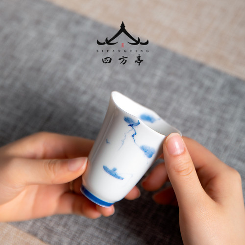 景德鎮手繪茶盃女神品茗盃主人盃單盃套裝聞香盃陶瓷白瓷個人