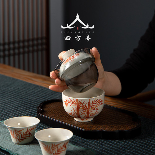旅行茶具快客盃戶外隨身便攜一壺二盃陶瓷茶具套裝個人專用出差