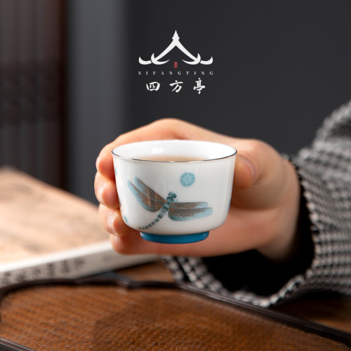 四方亭蓋碗功夫茶具套裝高檔輕奢白瓷家用簡約茶盃羊脂玉高端茶壺