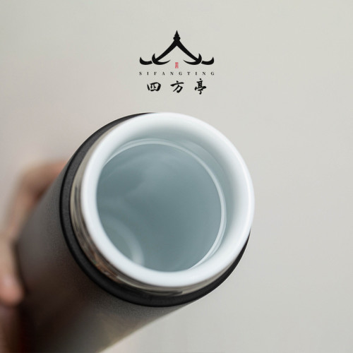 保溫盃水盃陶瓷內膽盃子咖啡盃隨行盃燜茶盃茶水分離白茶盃子泡茶