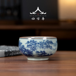 景德鎮青花瓷品茗盃中式個人專用茶盃陶瓷主人盃茶盞茶碗功夫茶具