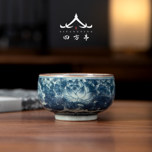 景德鎮青花瓷品茗盃中式個人專用茶盃陶瓷主人盃茶盞茶碗功夫茶具