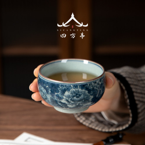 景德鎮青花瓷品茗盃中式個人專用茶盃陶瓷主人盃茶盞茶碗功夫茶具