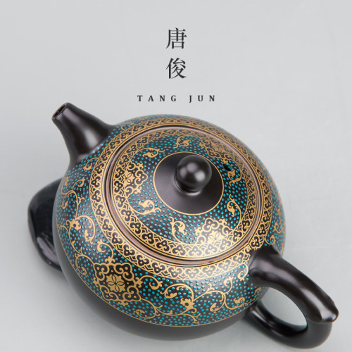 唐俊 琺瑯彩西施壺大號茶壺陶瓷中式功夫單壺家用泡茶壺單個220ml