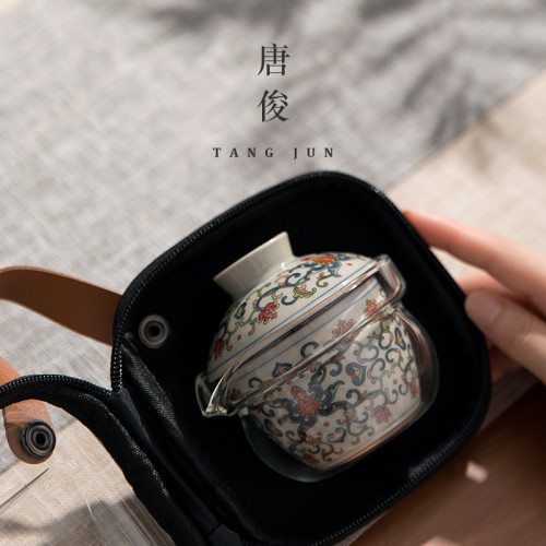 唐俊 快客盃一壺二盃戶外旅行茶具便攜式套裝露營泡茶野外2人喝茶