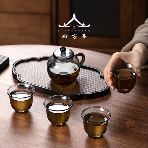 玻璃小茶盃功夫茶具套裝品茗盃透明主人盃單盃透明酒盃6衹
