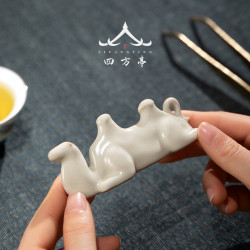 四方亭 茶道配件蓋置筆擱筆架茶桌飾品擺件茶玩茶寵筆山