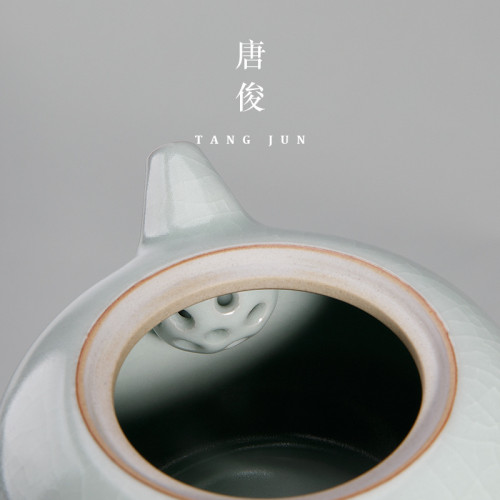 汝窰功夫茶壺陶瓷泡茶家用開片冰裂大號西施壺景德鎮汝瓷茶具單壺