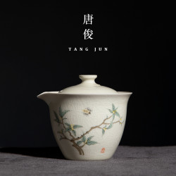 手抓壺單個茶壺茶具泡茶防燙陶瓷蓋碗不燙手二才茶碗茶盃景德鎮
