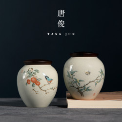 唐俊景德鎮茶葉罐小號便攜空罐迷你茶葉盒旅行儲存罐隨身出差車載