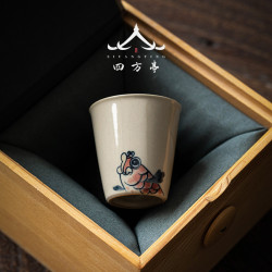 陶瓷功夫茶盃主人盃單盃品茗盃茶盞手工茶具日式手繪茶具個人專用