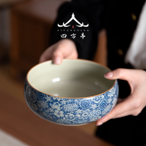 四方亭大號茶洗茶碗水洗筆洗建水茶渣缸功夫茶具零配水盂