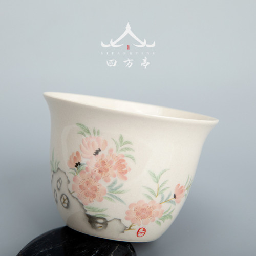 草木灰蓋碗功夫茶具手抓陶瓷二才泡茶碗家用三才復古單個碗蓋盃