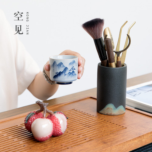 茶具用品茶道六君子配件6件套裝銅茶夾茶刀泡茶專用工具大全