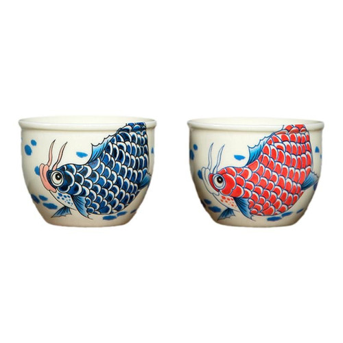 鯉魚景德鎮功夫茶盃主人盃男個人專用女茶具盃子日式侘寂單盃陶瓷