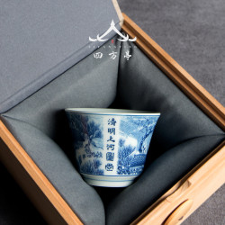 四方亭 景德鎮茶盃個人專用主人盃單盃功夫品茗盃白瓷茶具陶瓷