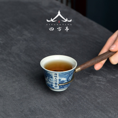 四方亭 景德鎮茶盃個人專用主人盃單盃功夫品茗盃白瓷茶具陶瓷