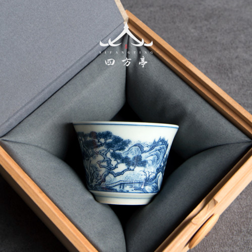 四方亭 景德鎮茶盃個人專用主人盃單盃功夫品茗盃白瓷茶具陶瓷