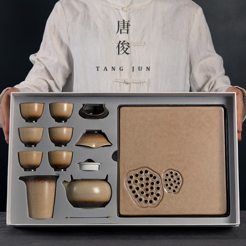四方亭日式提梁壺茶具套裝防燙側把壺陶瓷家用輕奢功夫茶具小套