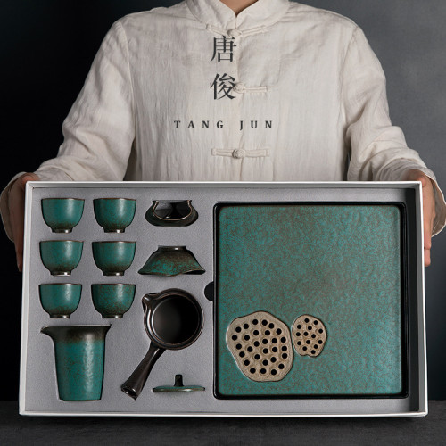 四方亭日式提梁壺茶具套裝防燙側把壺陶瓷家用輕奢功夫茶具小套