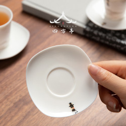 茶托茶墊盃托白瓷日式羊脂玉白瓷茶盃墊防燙隔熱陶瓷盃碟茶具配件