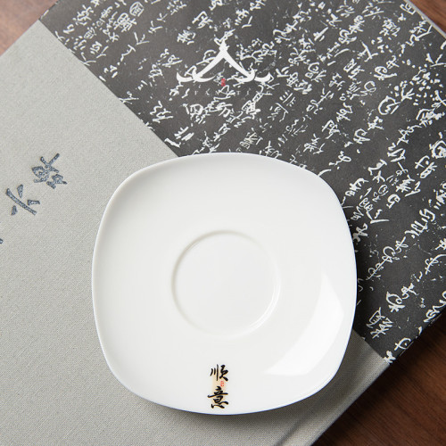 茶托茶墊盃托白瓷日式羊脂玉白瓷茶盃墊防燙隔熱陶瓷盃碟茶具配件