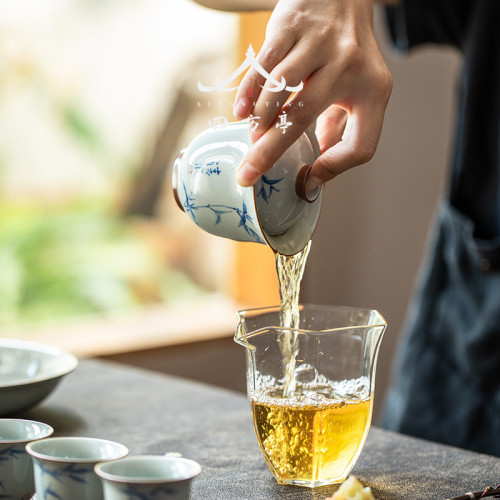 茶具套裝手繪新款功夫茶盃蓋碗高檔禮盒中式輕奢家用泡茶2023新款