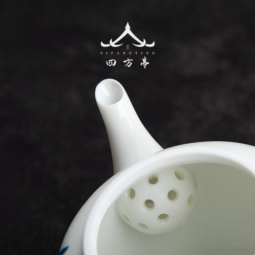 陶瓷茶壺單個小泡茶壺中式茶具家用景德鎮手繪蘭花沏茶德化白瓷