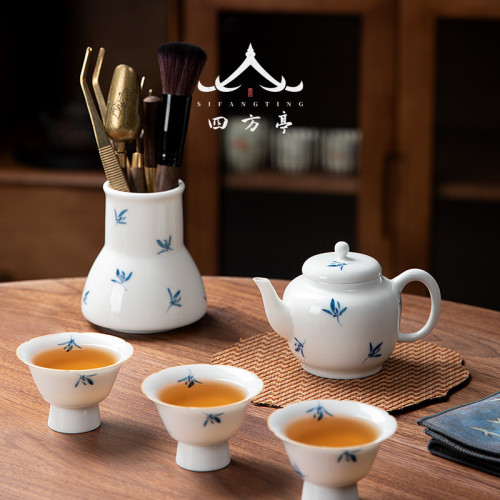 陶瓷茶壺單個小泡茶壺中式茶具家用景德鎮手繪蘭花沏茶德化白瓷