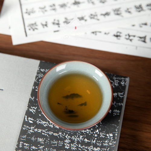 中式復古主人盃山水個人專用陶瓷青花瓷茶具家用茶碗品茗盃景德鎮