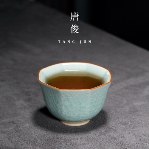 唐俊 冰裂茶盃陶瓷主人盃對盃品茗盃個人專用盃子功夫茶具景德鎮