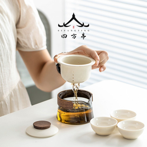 泡茶盃便攜式旅行功夫茶具套裝快客盃茶壺一人簡易陶瓷蓋碗個人