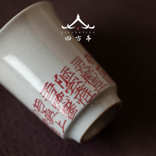 手繪茶盃大盃茶具故宮文創國潮盃子景德鎮手繪單盃日式陶瓷品茗盃