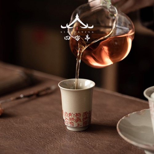 手繪茶盃大盃茶具故宮文創國潮盃子景德鎮手繪單盃日式陶瓷品茗盃