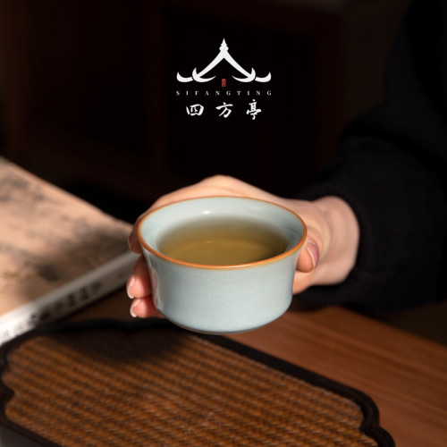 四方亭 汝窰快客盃旅行茶具一壺兩盃戶外喝茶裝備便攜包陶瓷茶壺