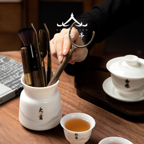 茶道六君子套裝茶具配件查抄茶夾泡茶工具茶則三件套茶藝茶勺鑷子