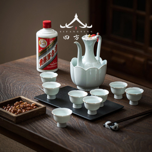 陶瓷酒具套裝溫酒器家用中式一兩白酒盃禮盒分酒器黃酒盅酒壺新款