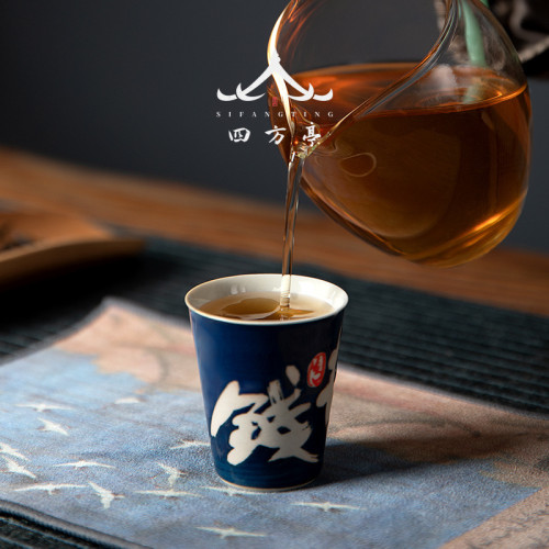 文藝景德鎮手繪茶盃復古單盃薄胎創意陶瓷功夫茶具茶盞主人盃精致
