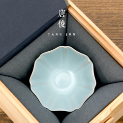 茶碗主人盃開片汝窰功夫茶盃茶具陶瓷茶盞冰裂單盃高檔百家姓