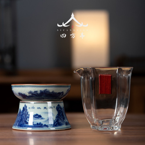 日式公道盃玻璃加厚耐熱分茶器防燙過濾茶具茶海手抓公盃茶漏套裝