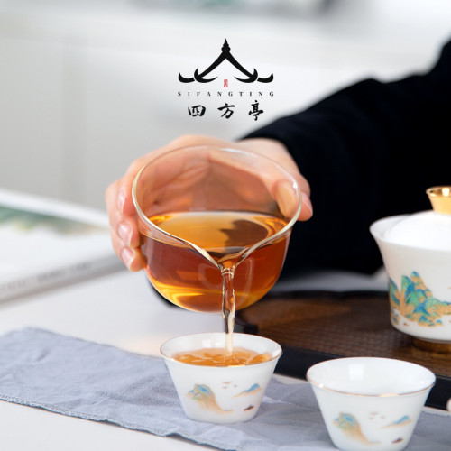 旅行茶具套裝蓋碗便攜式收納包新款一壺二盃快客盃陶瓷三盃