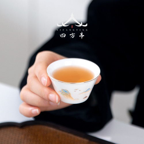 旅行茶具套裝蓋碗便攜式收納包新款一壺二盃快客盃陶瓷三盃