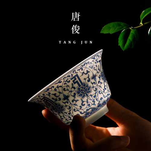 景德鎮青花瓷茶具盃子家用茶磐陶瓷功夫茶蓋碗三才套裝茶盃辦公室