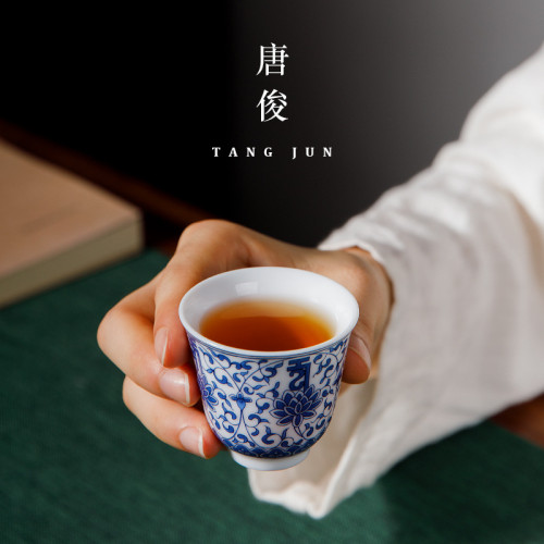 景德鎮青花瓷茶具盃子家用茶磐陶瓷功夫茶蓋碗三才套裝茶盃辦公室