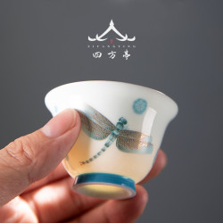 唐俊羊脂玉白瓷茶盃喝茶小盃子陶瓷品茗盃套裝茶碗茶盞茶具主人盃