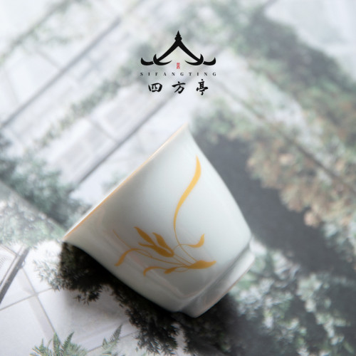 茶盃陶瓷主人盃單盃個人專用茶盃陶瓷品茗盃功夫茶具茶盞家用白瓷