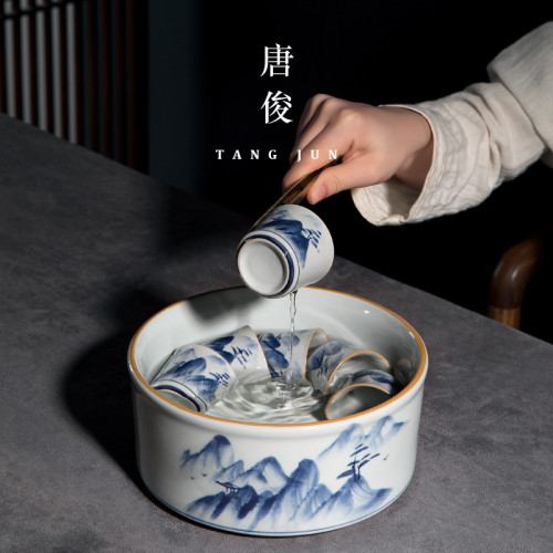唐俊 手繪茶道六君子套裝茶具配件茶夾三件套6件套茶筆茶匙茶勺鏟