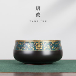 唐俊 琺瑯彩茶洗大號特大盃洗放茶盃加大水洗大容量筆洗家用配件