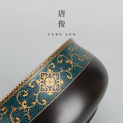 唐俊 琺瑯彩茶洗大號特大盃洗放茶盃加大水洗大容量筆洗家用配件